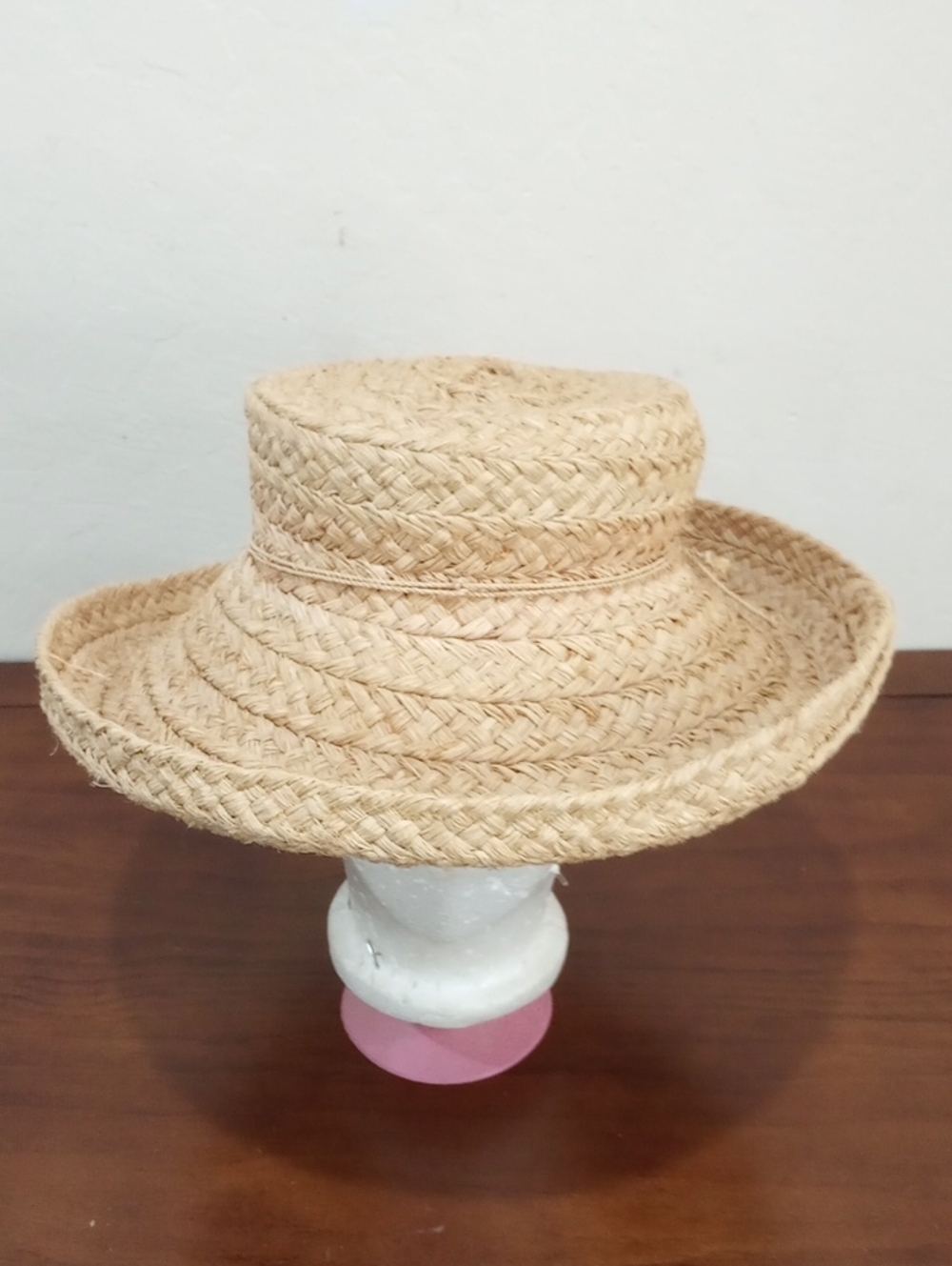 Helen Kaminski Structured Boater Style Raffia Sun Hat - Vintage!